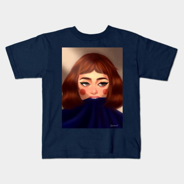 Portrait of a girl Kids T-Shirt by dafforene